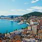 Amazing panoramic top view of the historic city Split