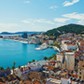 Amazing panoramic top view of the historic city Split