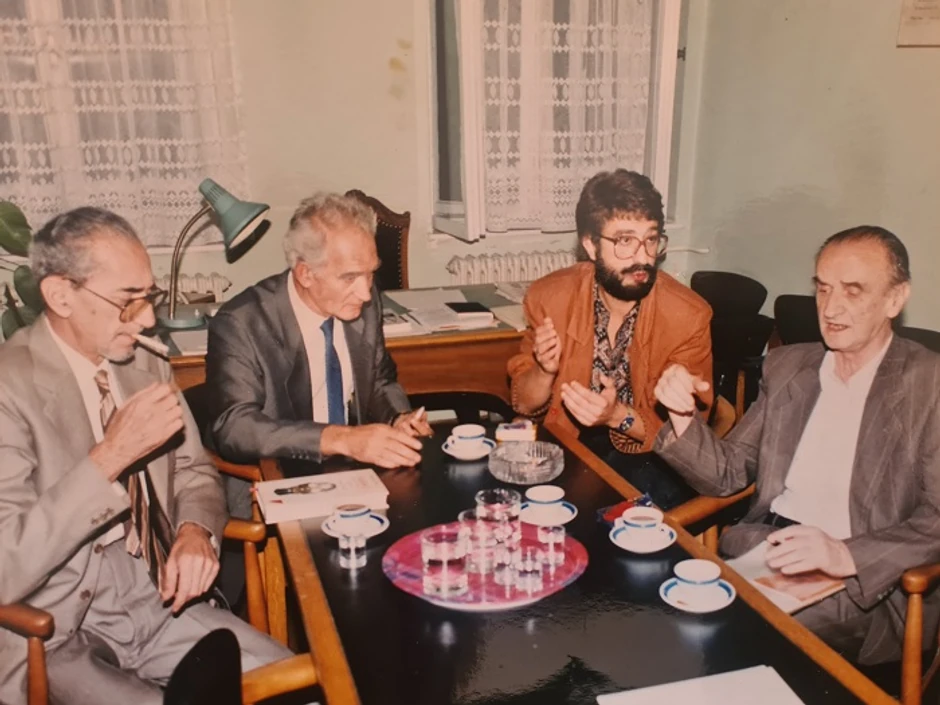 Borislav Pekić i Mihiz sa Savom Damjanovom i Svetozarom Grujićem 