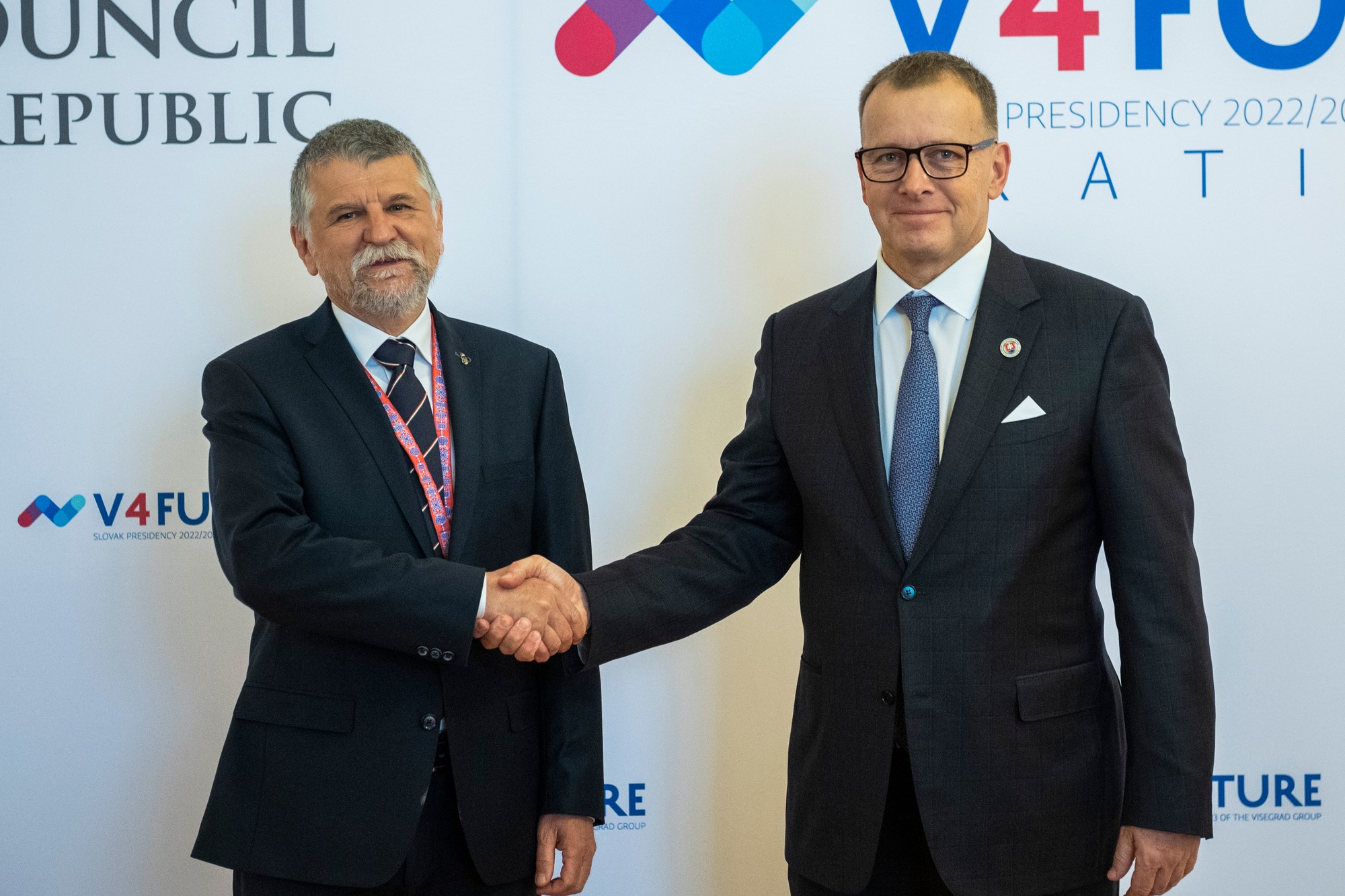 Predseda Národného zhromaždenia Maďarska László Kövér s Borisom Kollárom v roku 2023.