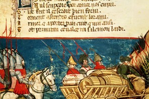 The Army of Charlemagne (742-814) and the Transportation of Provisions, from a Venetian Codex (vellu