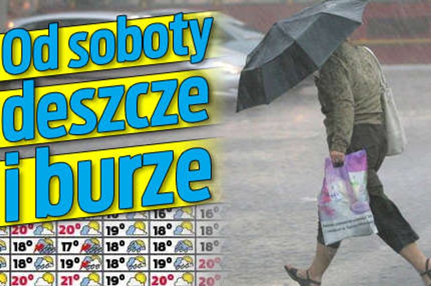 Od soboty deszcze i burze!