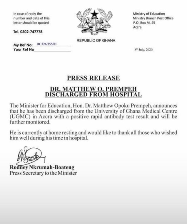 Dr. Opoku Prempeh’s statement 