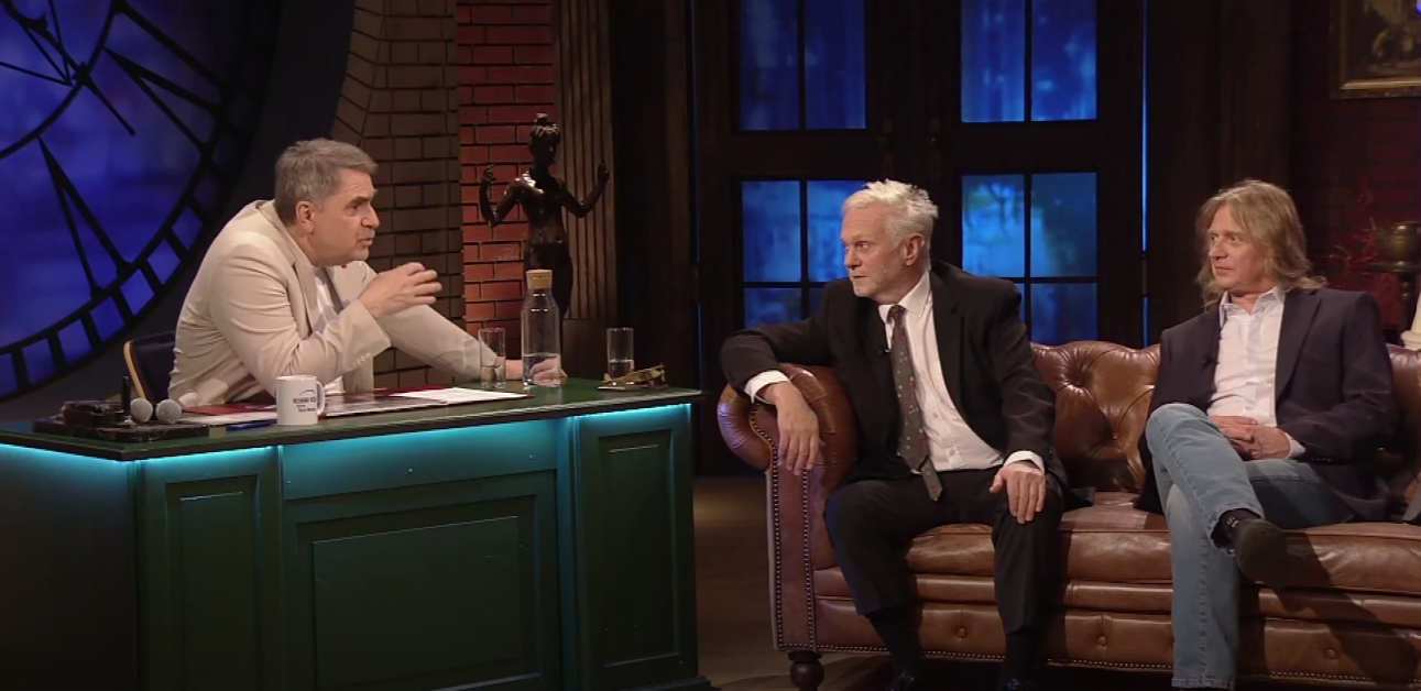 Peter Marcin, Ján Kuric a Jozef Sabovčík v talkshow Neskoro večer.