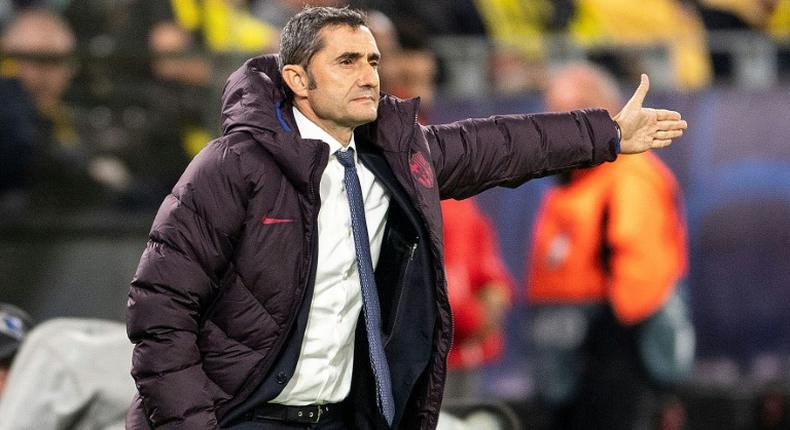 Barcelona's Spanish coach Ernesto Valverde wants six points from the next two Liga games