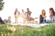 Friends having picnic