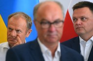 Donald Tusk, Włodzimierz Czarzasty i Szymon Hołownia