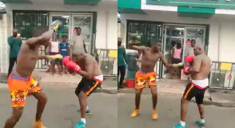 ‘Like father, like son’: Bukom Banku takes on his son in sparring session (Video)