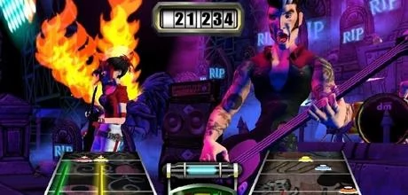 Screen z gry "Guitar Hero"