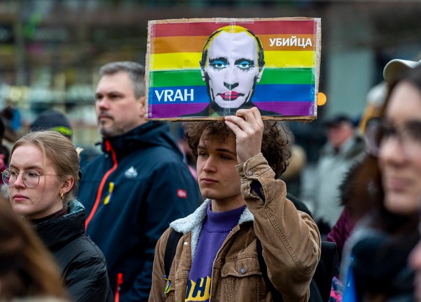 Protest przeciw homofobicznej polityce putinowskiej Rosji