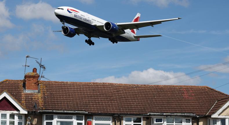 A British Airways Boeing 777 landing at Heathrow.ADRIAN DENNIS/AFP via Getty Images