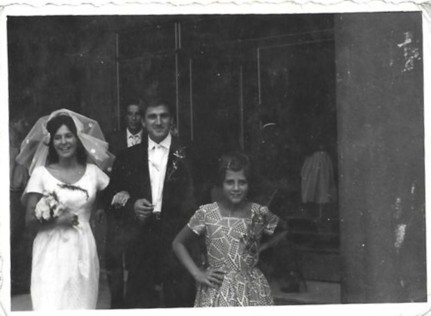 Bata Živojinović sa suprugom Lulom na venčanju