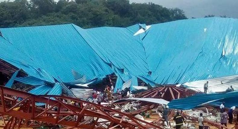 Photo of the collapsed church