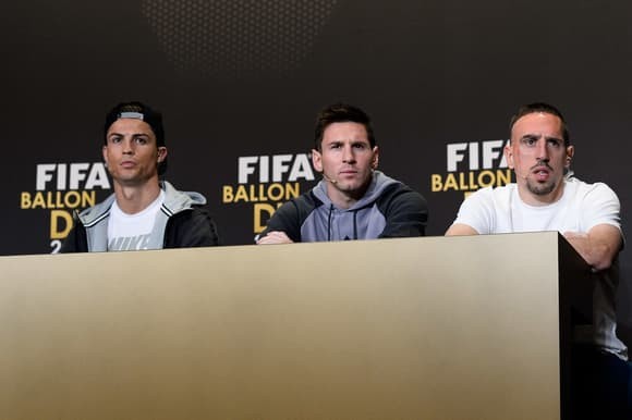 Ronaldo, Messi, Ribery en 2013 © ICON