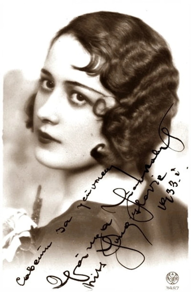Autogram Dragice Ugarković iz 1933.