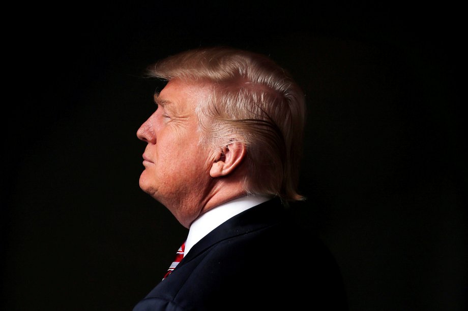 Republican U.S. presidential candidate Donald Trump poses for a photo after an interview with Reuters in his office in Trump Tower, in the Manhattan borough of New York City, U.S., May 17, 2016