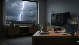 Strujni udar i kućni aparati - fotografija je generisana uz pomoć veštačke inteligencije