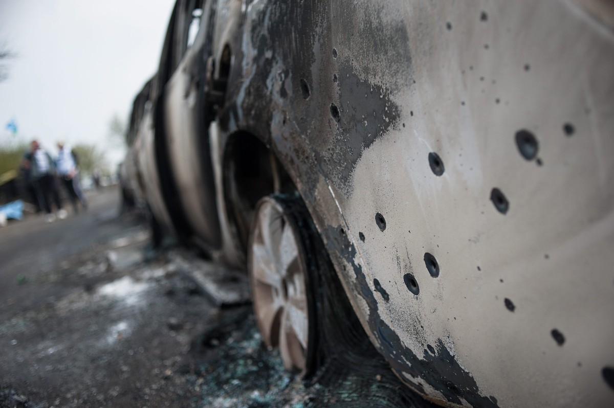 Słowiańsk wschodnia Ukraina strzelanina