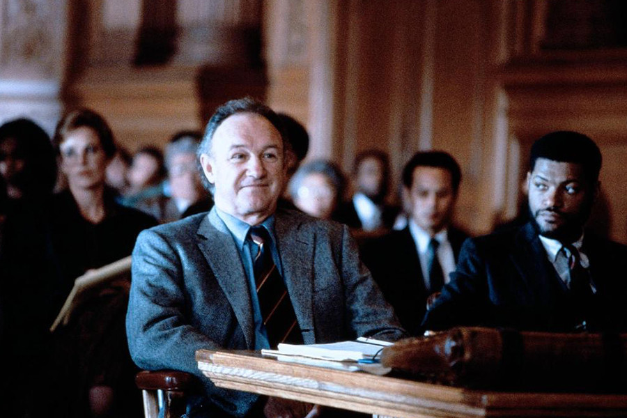 Laurence Fishburne jako Nick Holbrook i Gene Hackman jako Jedediah Tucker Ward w filmie "Precedensowa sprawa" (1991)