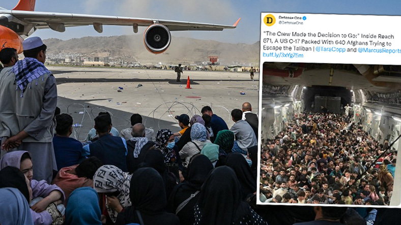 Ewakuacja z Afganistanu na pokładzie samolotu armii USA