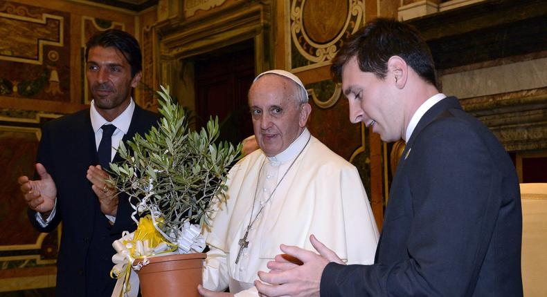 Pope Francis and Lionel Messi