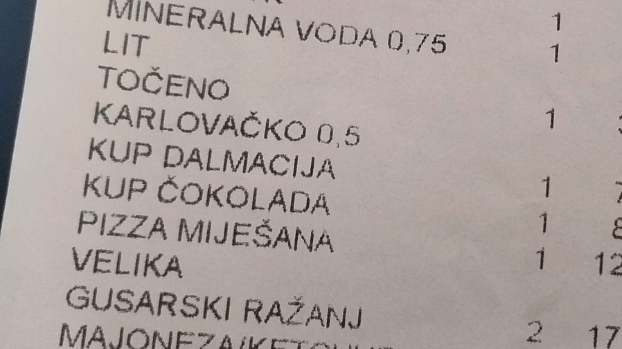 Ivana zaplatila za večeru v Chorvátsku 137 eur.