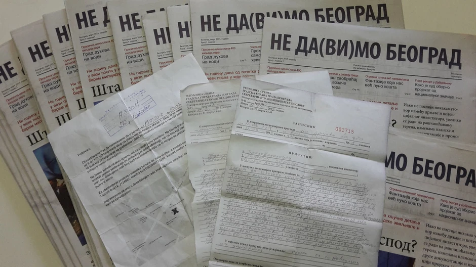 Prijave i novine zbog kojih su napisane Foto: Ne da(vi)mo Beograd