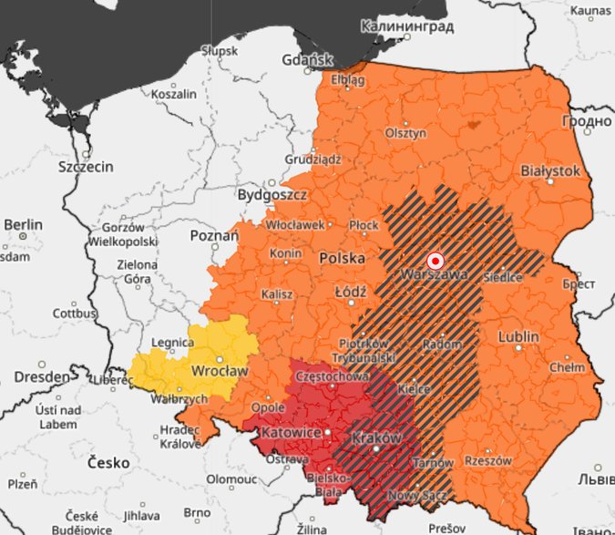 Ostrzeżenia meteo nad Polską