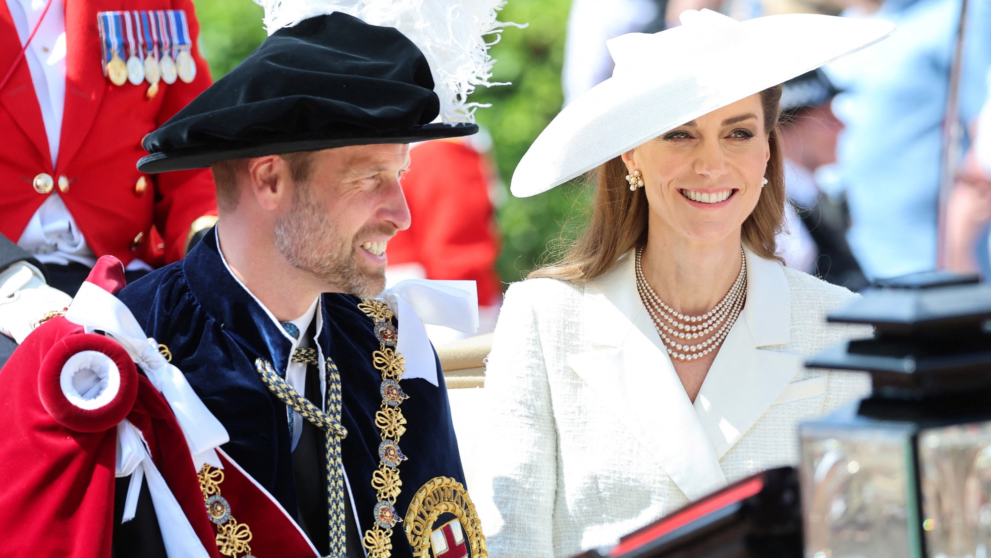 Princ William a princezná Kate na oslavách Rádu podväzku v kaplnke sv. Juraja na hrade Windsor v Británii 16. júna 2025. Chris Jackson/Pool cez REUTERS
