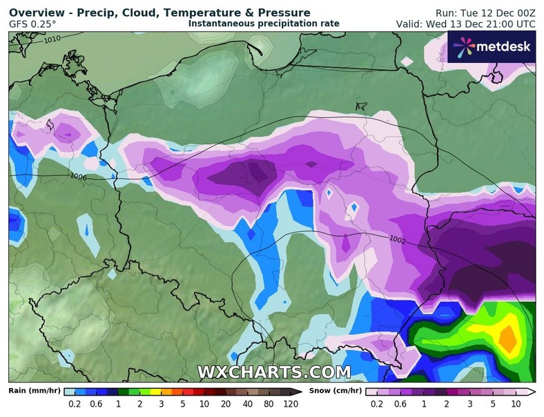 W nocy deszcz zacznie przechodzić w śnieg, ale nie wszędzie