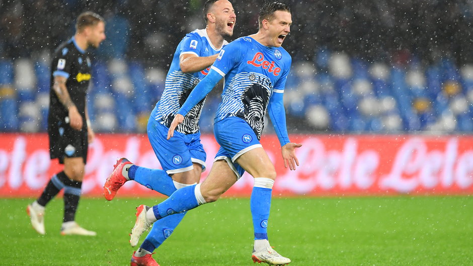 Radość Piotra Zielińskiego w meczu Napoli