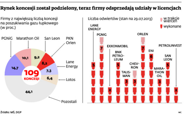 Rynek koncesji został podzielony, teraz firmy odsprzedają udziały w licencjach