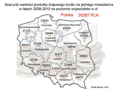 PKB według województw. Gdzie produkujemy najwięcej? (MAPA)