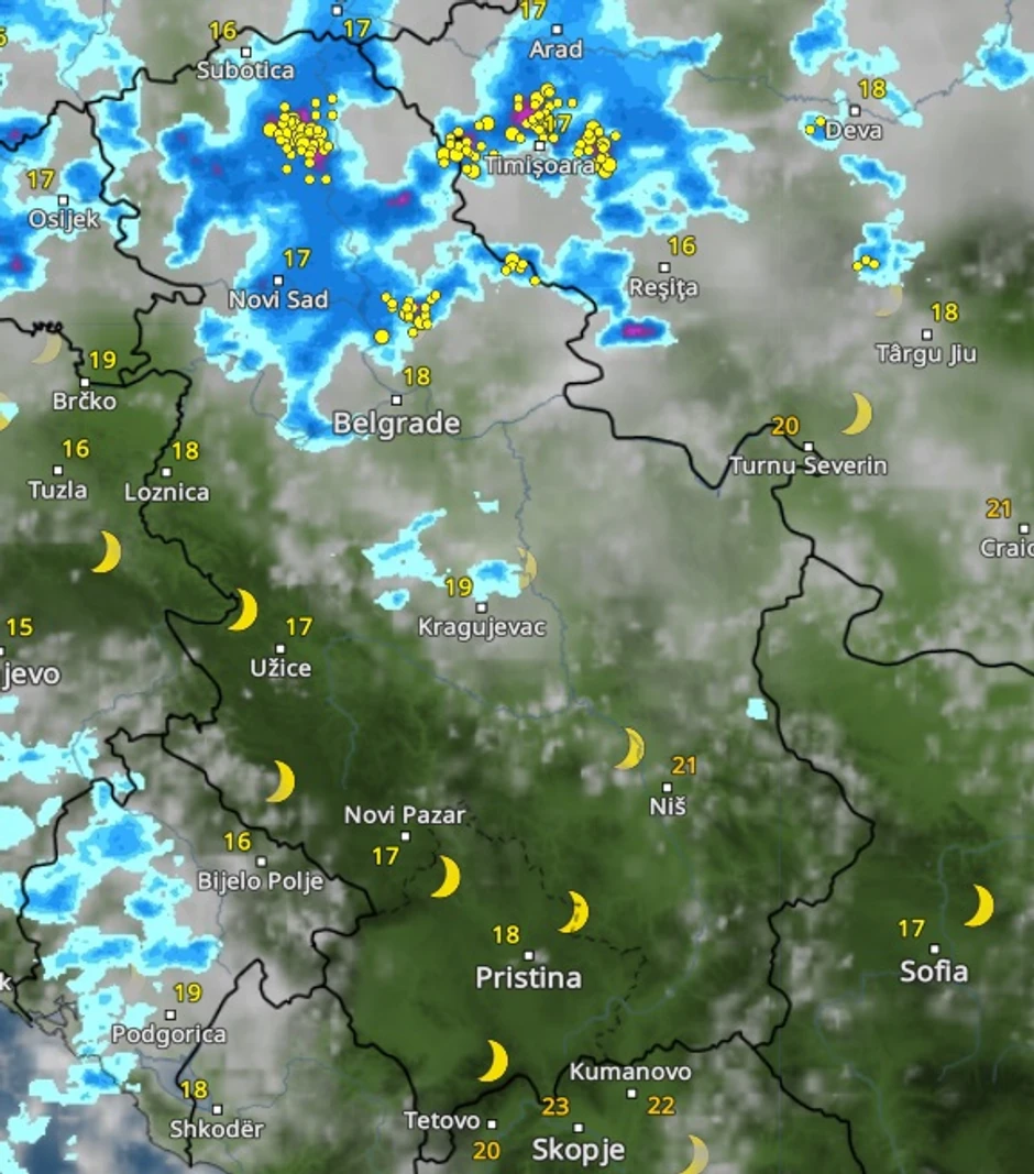 Nevreme u ponedeljak u 20 sati