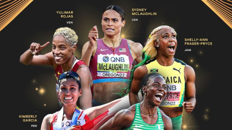 The five finalists selected by World Athletics council for the 2022 Female Athlete of the Year