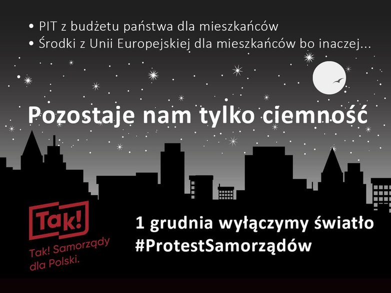 Protest samorządów planowany jest w nocy z 1 na 2 grudnia