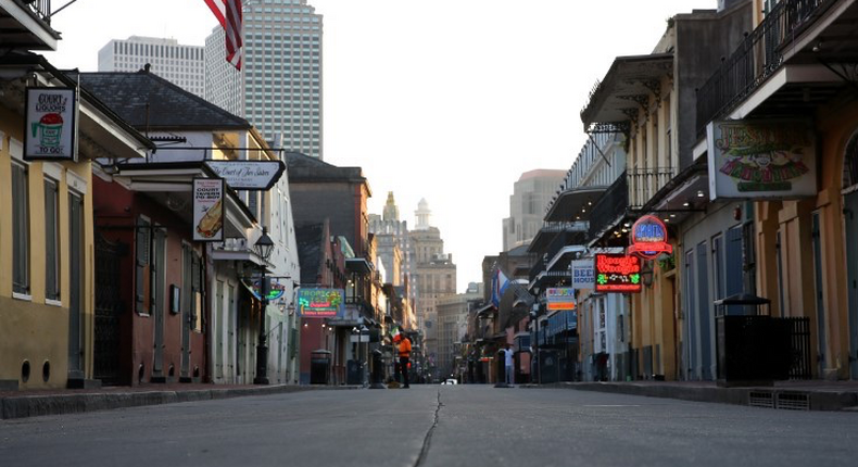 US recession bourbon street