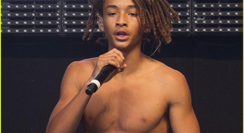 Jaden Smith performs shirtless at Wireless Festival 2015, London