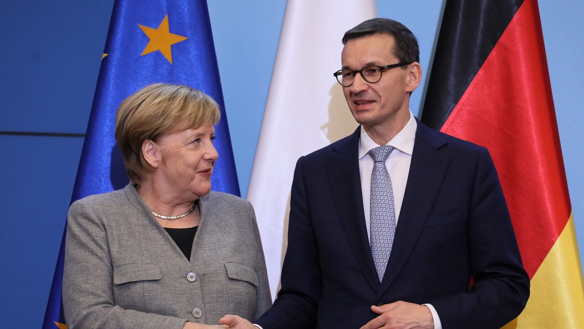 Kanclerz Niemiec Angela Merkel i premier Mateusz Morawiecki