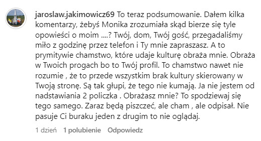 Screen z Instagrama Moniki Jaruzelskiej