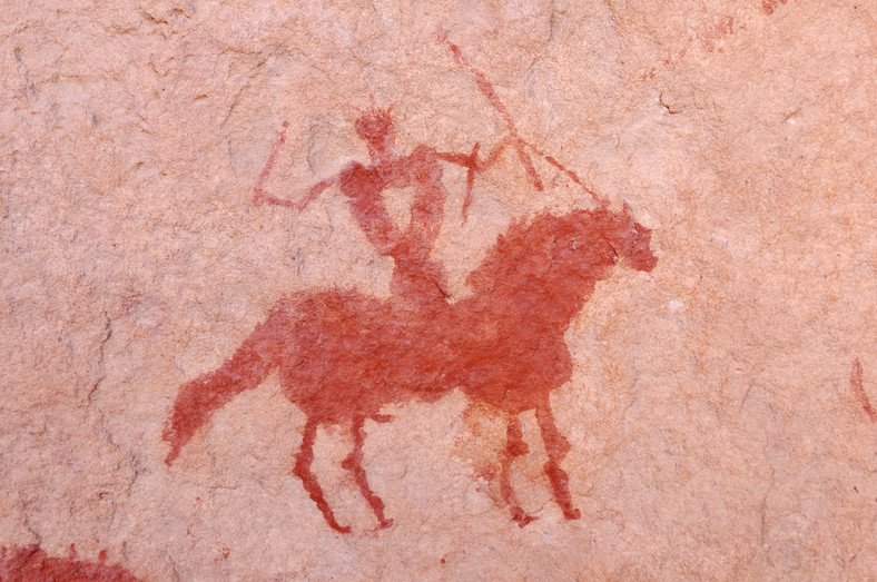 Fragment malowidła z epoki neolitu, Park Narodowy Tassili n'Ajjer w Algierii