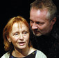 Dorota Pomykała i Krzysztof Stroiński podczas próby spektaklu "Na wsi" (2003)