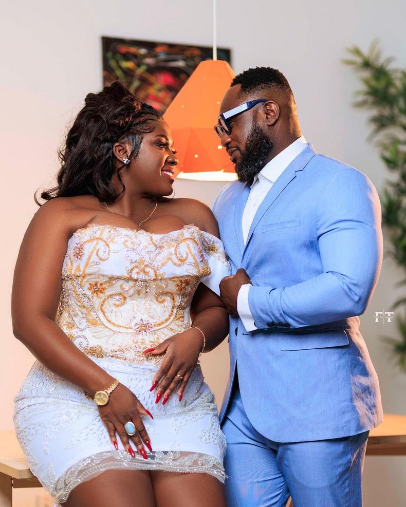 Tracey Boakye and her fiancé, Frank