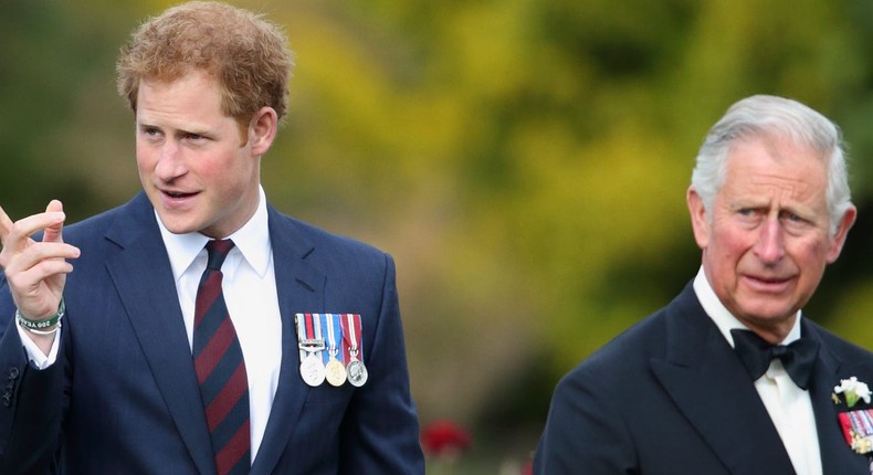 Prince Harry and then-Prince Charles at the Gurkha 200 Pageant at the Royal Hospital Chelsea on June 9, 2015.Max Mumby/Indigo/Getty Images