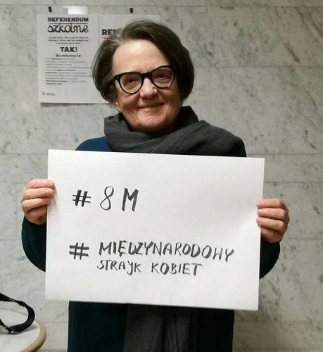 Agnieszka Holland popiera Strajk Kobiet 8 marca / zdjęcie z profiul Strajk Kobiet