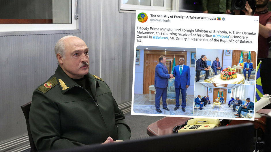 Dzmitryj Łukaszenko odwiedził Etiopię (Screen: Twitter.com/@mfaethiopia)