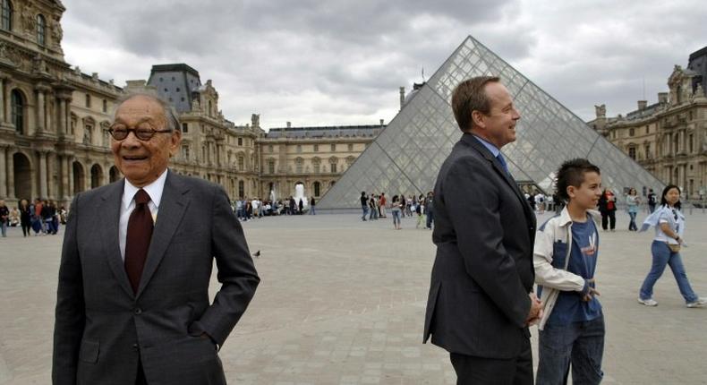I.M Pei (L), the architect of the once-controversial Louvre Pyramid now an icon of the French caoital, is to turn 100