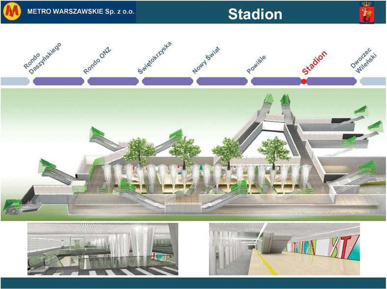 Metro warszawskie - przekrój stacji Stadion (fot. materiały prasowe Urzędu Miasta Stołecznego Warszawy)