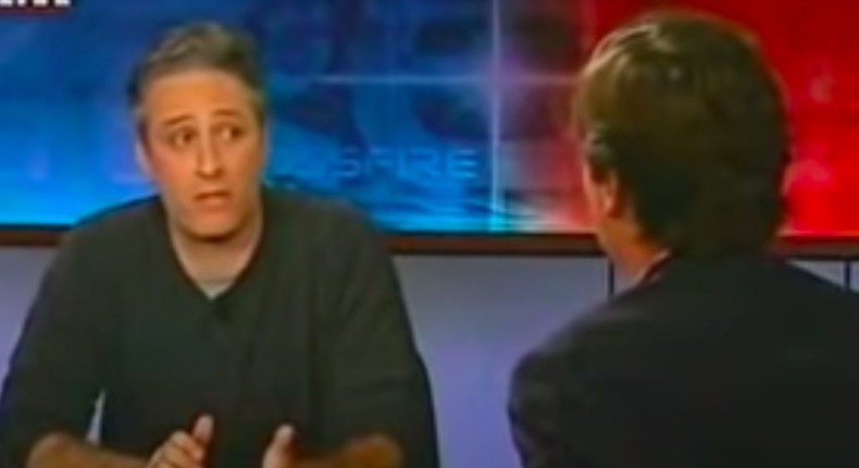 Jon Stewart address Tucker Carlson during a 2004 show on CNN's Crossfire.Alex Felker/YouTube