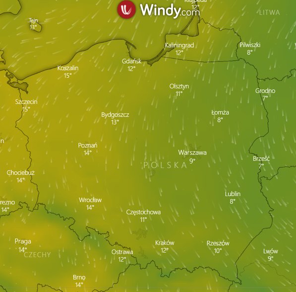 Temperatura na 20 września 2021 r.